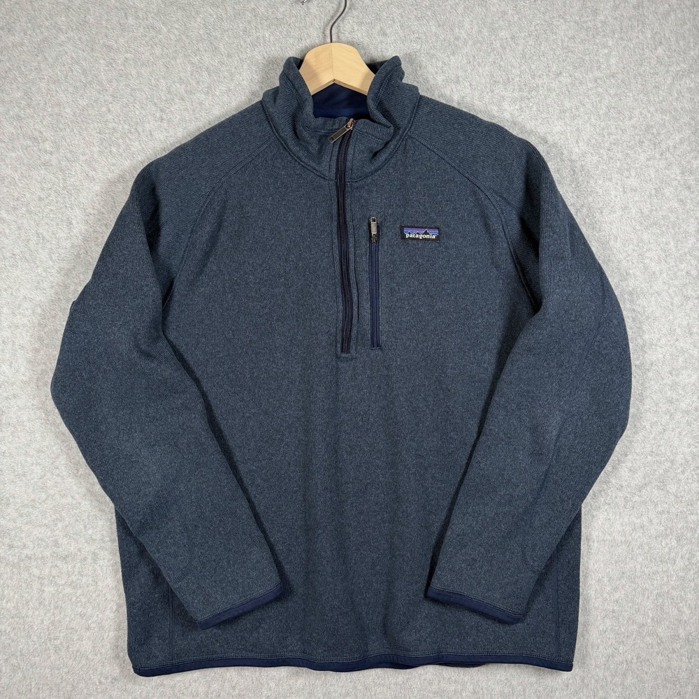 Patagonia Better Sweater 1/4 Zip Fleece Pullover Mens Large Blue Jacket Outdoor